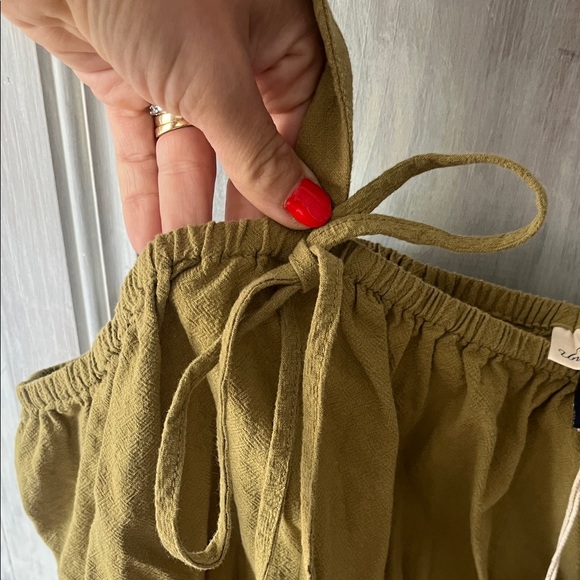 Universal Thread XXL olive green tiered peplum tank top 100% cotton - Picture 3 of 7